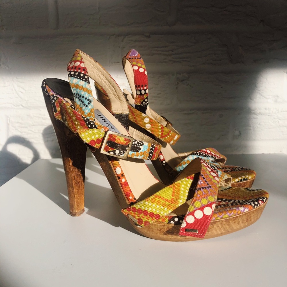 Jimmy Choo Wooden Platform Sandals